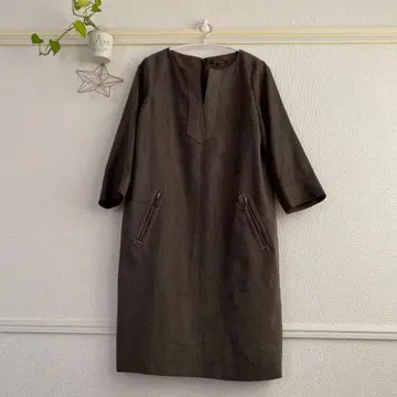 23구 브라운 무릎 기장 원피스 40