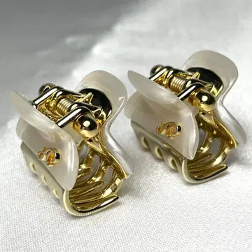 acca 아카 헤어 클립 미니 S 사이즈 2개 세트 화이트 & 골드