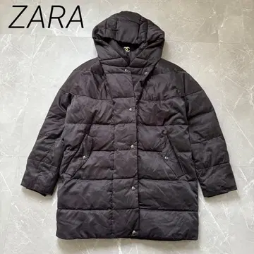 자라 ZARA 다운 롱 코트 후드 부착 퀼팅