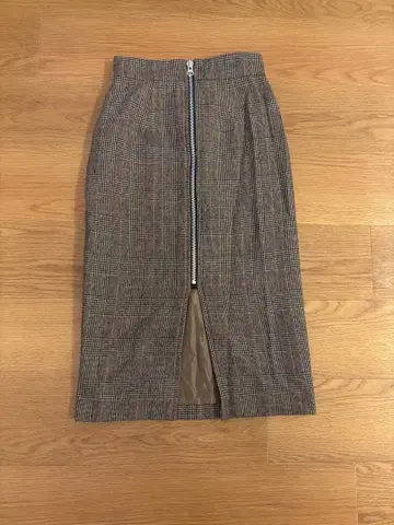 글렌체크 패턴 타이트 스커트