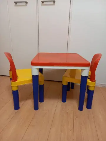 어린이용 컬러풀 테이블 세트 레고 테이블 의자