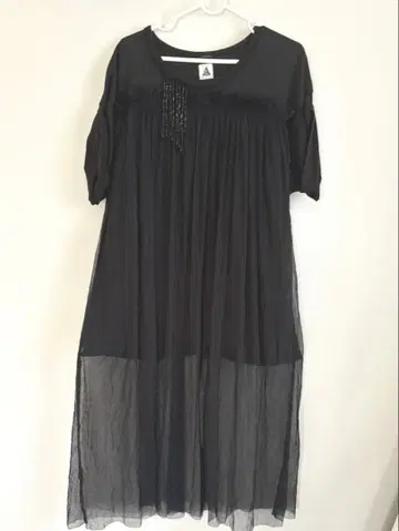 yuumi ARIA 비즈 장식 블랙 레이스 롱 원피스 BEAMS