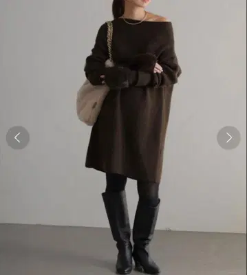 La Totalite 퍼 그로브 포함 튜닉 니트 원피스