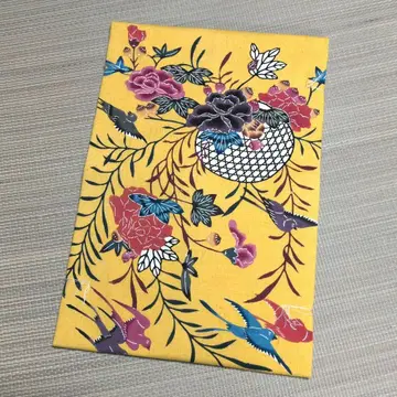 나고야 오비 초여름 제비와 꽃 무늬 산황색