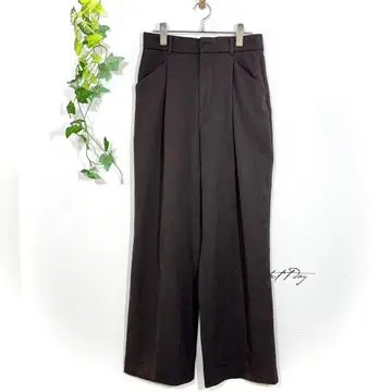 ZARA 자라 와이드 팬츠 슬랙스 짙은 갈색 S 사이즈 상당 턱 포함