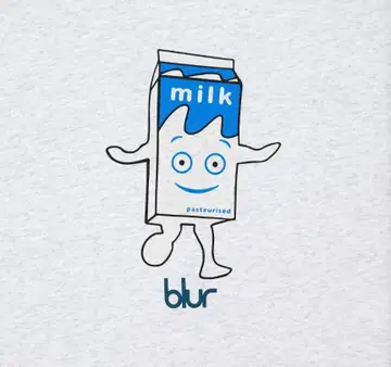 blur 밀크팩 디자인 T셔츠 그레이 밀크군