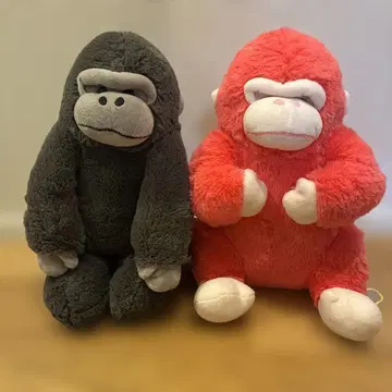 고릴라 봉제 인형 블랙&레드 AMUFUN