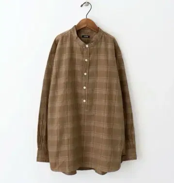 maillot mature 트윌 체크 풀오버 스탠드 셔츠 M