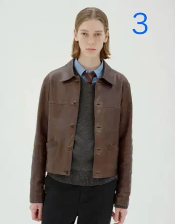 AURALEE 헤비 램 레더 블루종 3