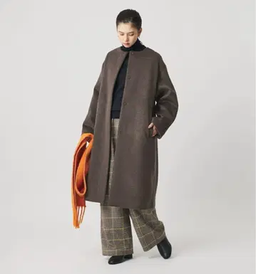 울 나일론 노카라 코트 / 뷰티&유스 유나이티드 애로우즈