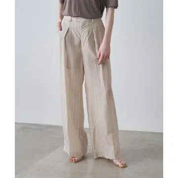 24AW Drawing Numbers 스트라이프 와이드 팬츠 베이지 36