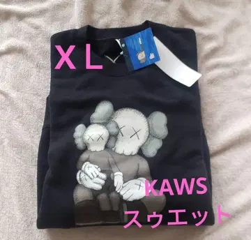 [ 새상품 XL ] KAWS 유니클로 카우스 스웨트 셔츠 긴팔 블랙