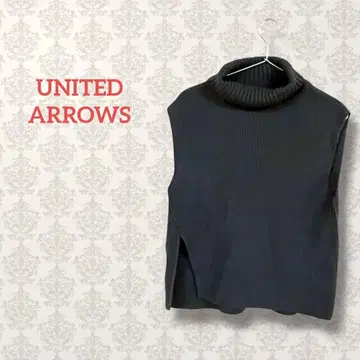 유나이티드 애로우즈 터틀넥 리브 니트 베스트 다크 그레이 페미닌