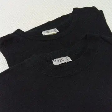 agnis b. 블랙 긴팔 티셔츠 2벌 세트