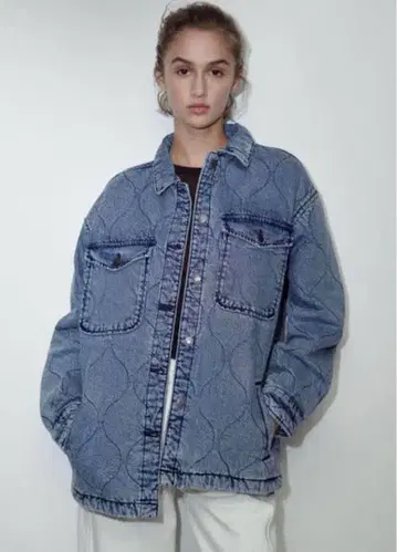 ZARA 아우터 데님 퀼팅 자켓