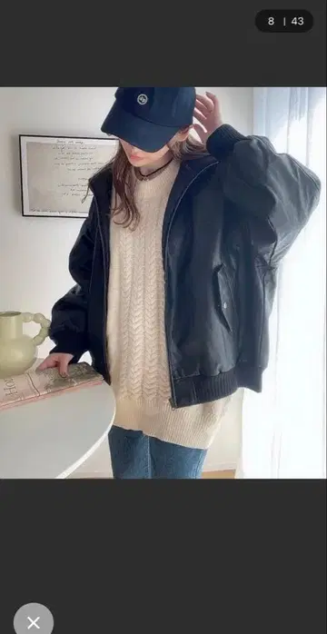 java 페이크 가죽 오버 사이즈 자켓