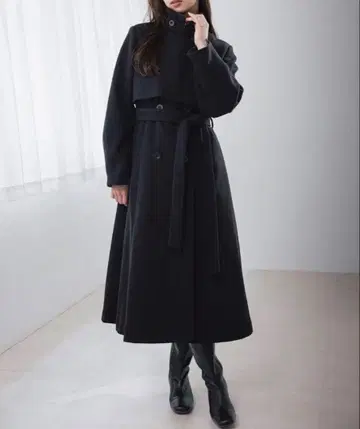 dazzlin 2WAY 컬러 레이디 코트 블랙 s 사이즈