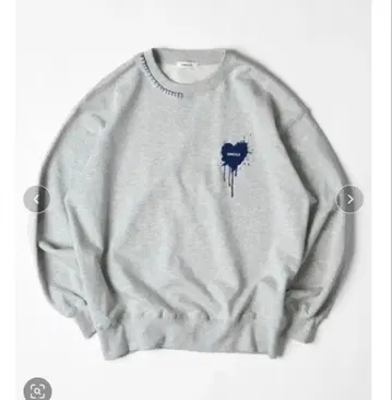 ONCILY 하트 로고 스티치 맨투맨 L 사이즈