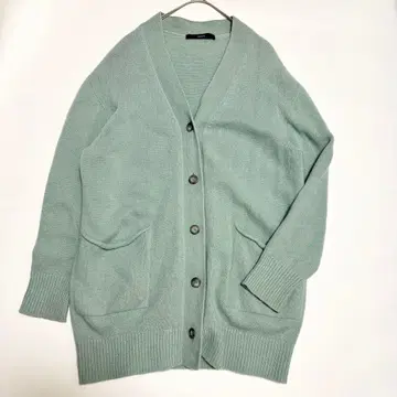 FRAMeWORK 와이드V넥 가디건 민트 그린 울100
