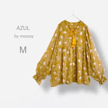 [ 아줄바이마우지 ] 블라우스 셔츠 벨 슬리브 튜닉 꽃무늬 긴팔