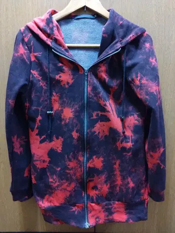 FUGA(푸가) 타이다이 염색 롱 기장 긴팔 집업 후드티