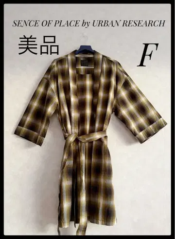 센스 오브 플레이스 바이 어반 리서치 롱 셔츠 가운 체크 무늬 F