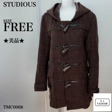 스튜디어스 울 100% 더플 코트 토글 버튼 F 사이즈 브라운
