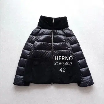 HERNO | 정가 17만 인기 모델 에코 퍼 숏 다운 블랙 42