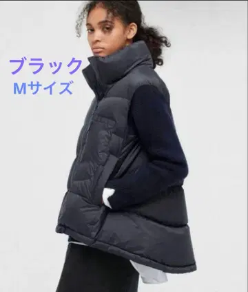 UNIQLO 다운 볼륨 베스트 +J 블랙 M 사이즈
