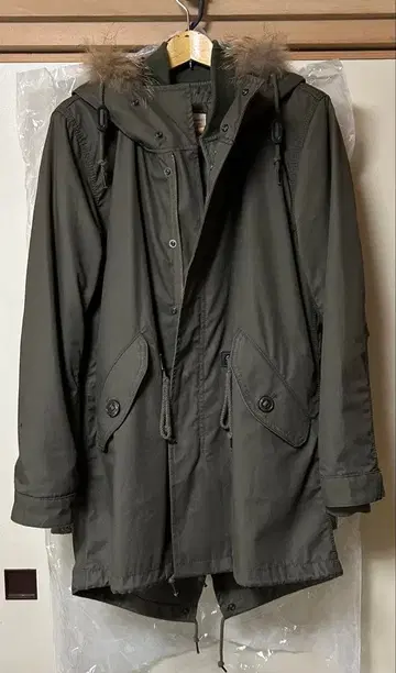 백 넘버 모즈 코트 S 사이즈 올리브 그린