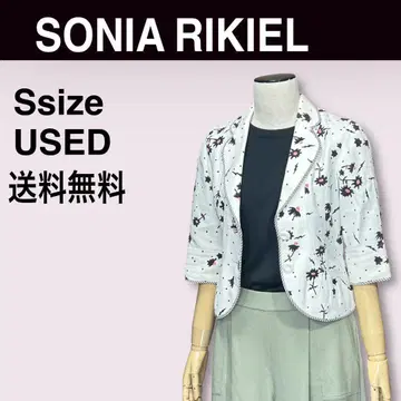 SONIA RIKIEL 소니아 리키엘 테일러드 자켓 꽃무늬 화이트