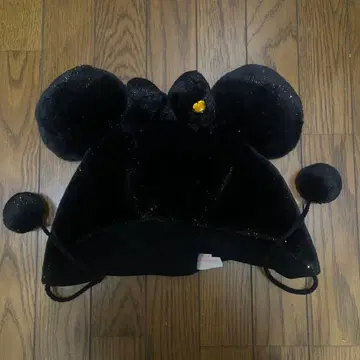 디즈니 팬캡 블랙 미니 금반짝이 라메