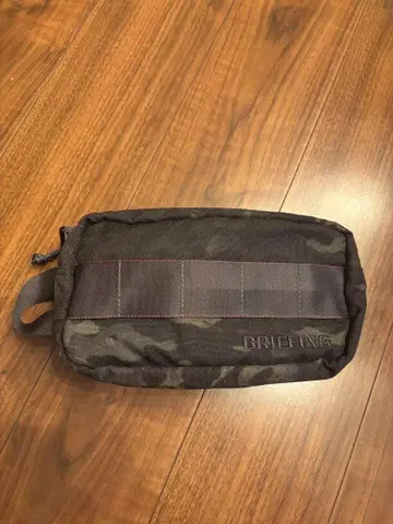 브리핑 더블 지퍼 파우치 라운드 백 블랙 카모 카모플라주