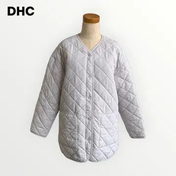 DHC 퀼팅 노카라 코트 라이트 그레이