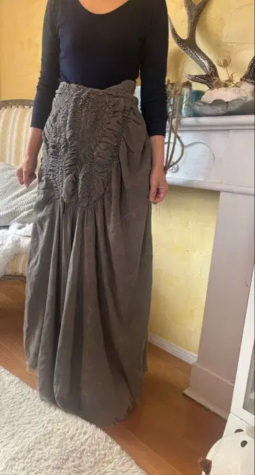 미니멀리스트 세일 gomme 그레이 롱 스커트 개더