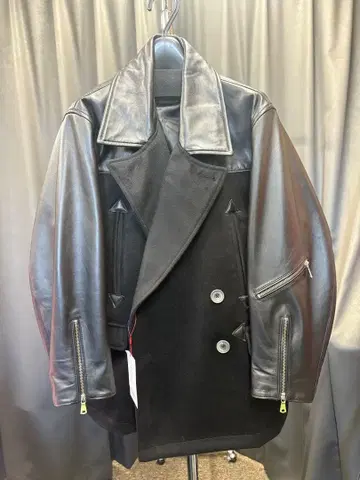 SheepLeather Melton Combination Pea Coat