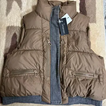 브라운 다운풍 충전솜 베스트