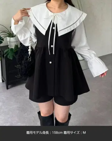 빅 레이스 칼라 A라인 블라우스 L 사이즈