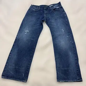 AEROPOSTALE 데미지 가공 다크 블루 와이드 레그 청바지