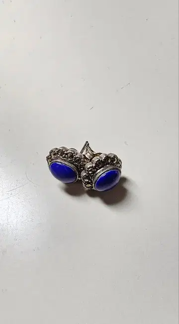 빈티지 실버 925 라피스라줄리 귀걸이