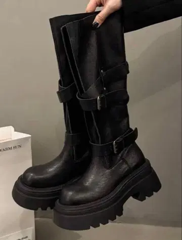 벨트 부츠 블랙 23cm 미사용