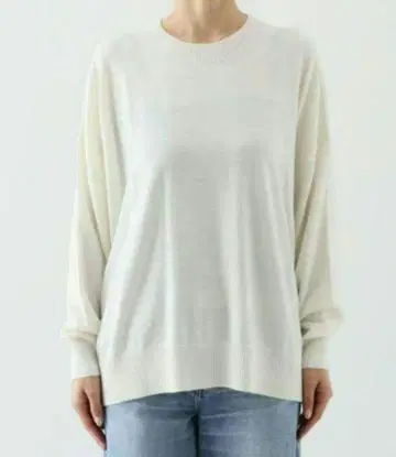 라이트 메리노 텐지쿠 크루넥 풀오버 저널 스탠다드 화이트