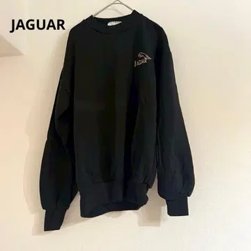 [ JAGUAR ] 긴팔 트레이닝복 로고 자수 블랙 맨투맨 두꺼운 원단
