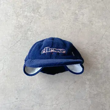 90s archive ellesse 귀도리 플리스 캡 네이비