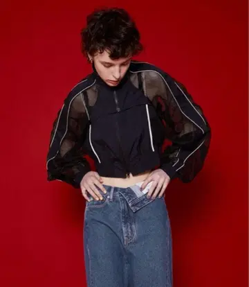 MAISON SPECIAL 레이어드 트랙 자켓 블랙