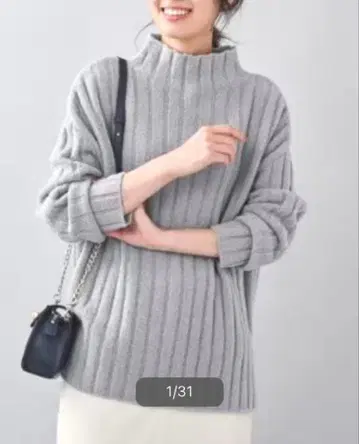 미사용 새상품 언타이틀 23AW 와이드 리브 모크넥 니트 2