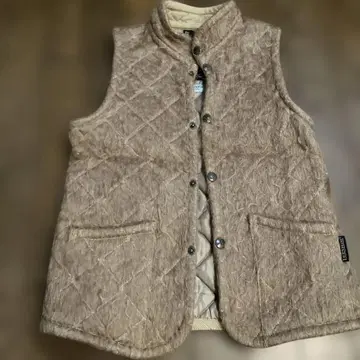 LAVENHAM 퀼팅 베스트 모헤어 브라운 계열 베이지 36