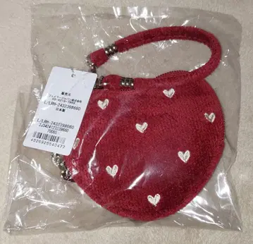 새상품 러브리바이페이러 러브리하트 하트형 파우치 다크 레드