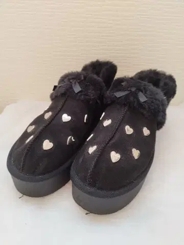 Ank Rouge 하트 무스탕 신발 블랙 L