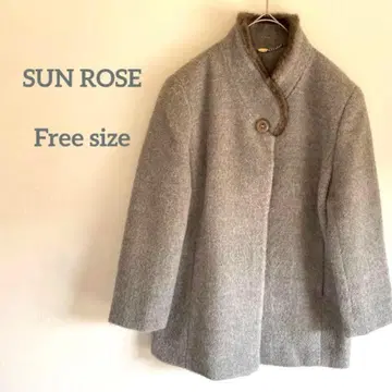 SUN ROSE (선 로즈) 울 코트 퍼 카라 부착 그레이 프리 사이즈